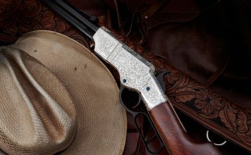 HAND ENGRAVED HENRY RIFLE UP FOR AUCTION